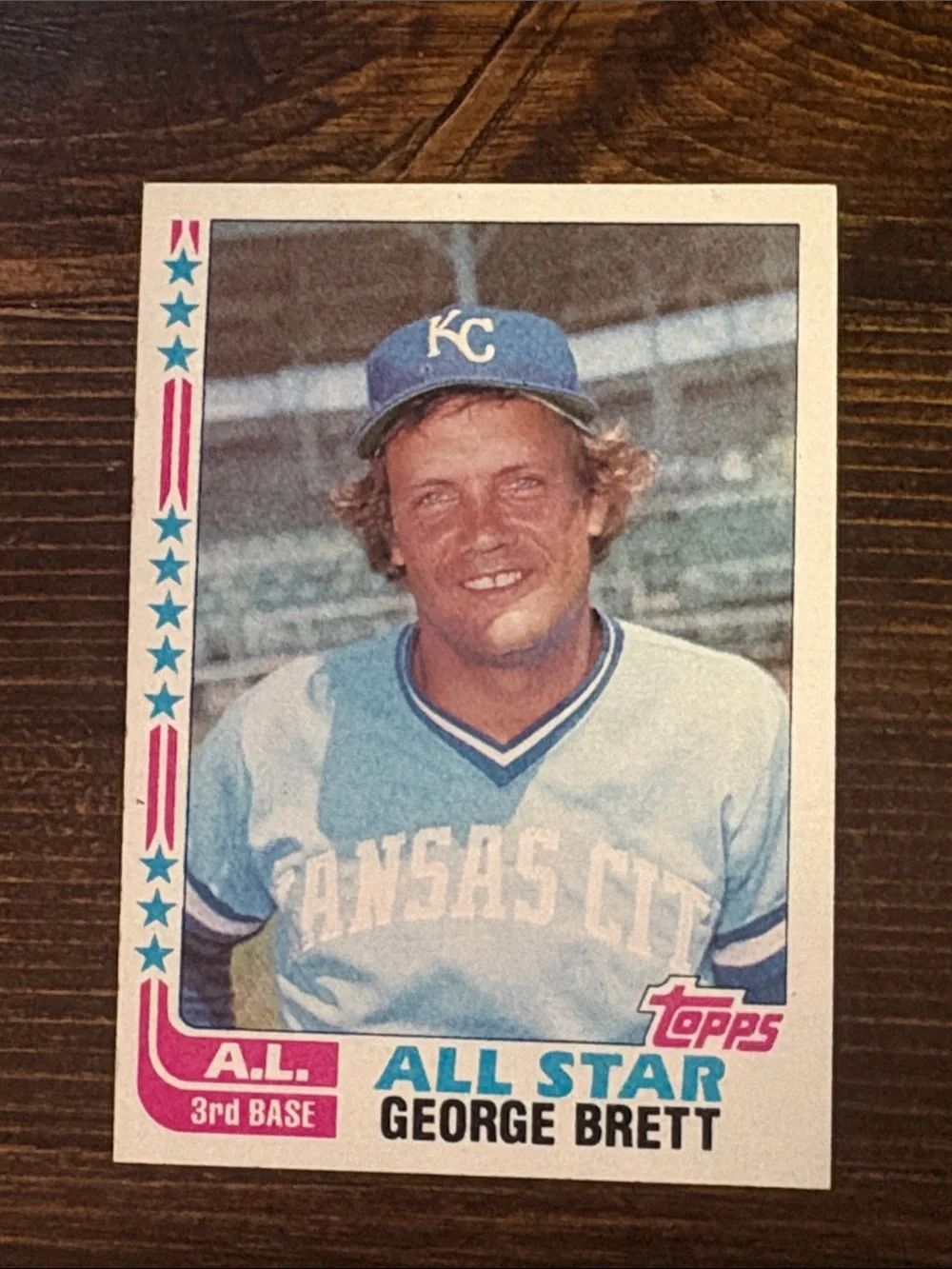 George Brett 1982 Topps All Star Baseball Card Kansas City Royals